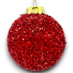 Sfera Tinsel - Rossa - 10 cm