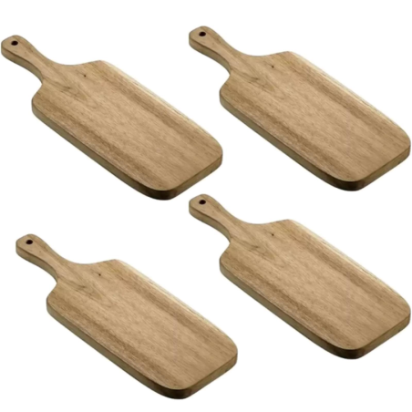 Set 4 Mini Taglieri in Legno 25x12 cm