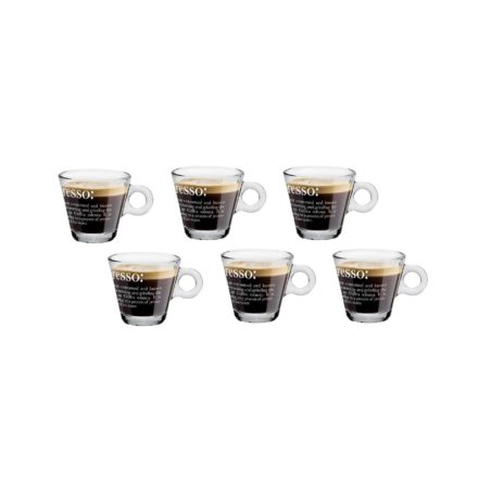 CERVE - Set di Eleganti Tazze da Caffè in Vetro con Definizione di Esp