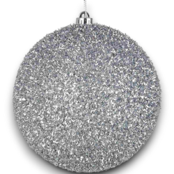 Sfera Tinsel - Argento - 10 cm