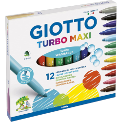 Giotto Turbo Pennarelli Turbo Maxi Punta Larga, 5 mm, Confezione da 12