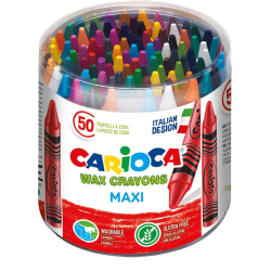 Carioca Pastelli a cera Maxi Wax Lavabili con Punta Grossa per Bambini