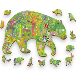 Ludattica  Woody puzzle Il Bosco  Puzzle 48 pezzi in legno bambini 5+ 