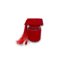 12 Barattoli Con Cappello Rosso Laurea - 6x4x3 cm