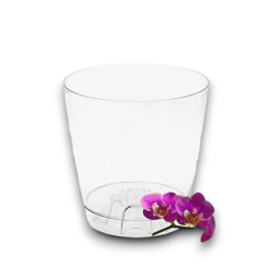 Vaso in plastica Trasparente per Orchidee, Contenitore da 5,5 lt con p