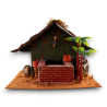 Fontana Presepe con Palme ed Anfore - Pompa Inclusa - 2 Varianti - 27x