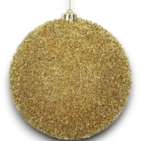 6 Sfera Tinsel - Oro- 10 cm