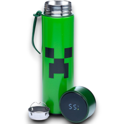 Puckator - Borraccia Con Termometro Minecraft - Termica - 450 ML - BOT