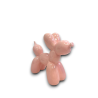 CBR- CAGNOLINO PALLONCINO IN CERAMICA -  ROSA - 23x9x19,2 cm