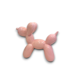 CBR- CAGNOLINO PALLONCINO IN CERAMICA -  ROSA - 23x9x19,2 cm