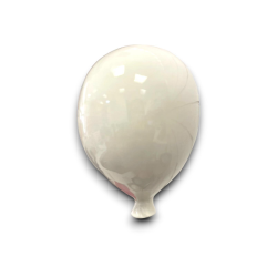 CBR- PALLONCINO IN CERAMICA-  BIANCO- 15x11x9 cm 