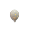 CBR- PALLONCINO IN CERAMICA-  BIANCO CON LED -  10,3x7,4x6 cm