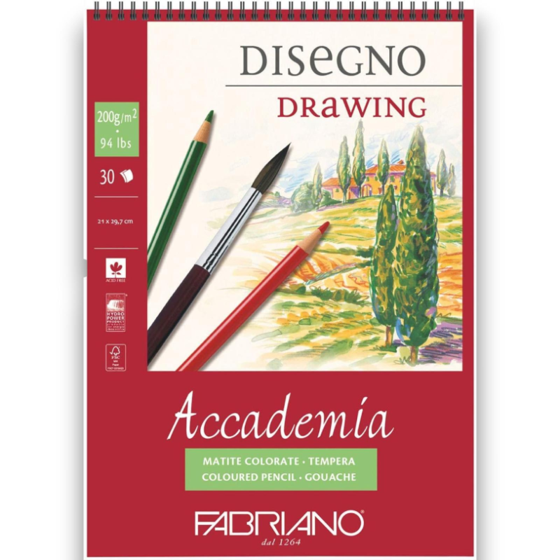 Fabriano Accadem Dess - Carta da disegno A4 - Bianco - 44202129