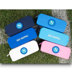 SSC NAPOLI - ASTUCCIO IN SILICONE - 19.5x7x5.5 cm - BLU/CELESTE/AZZURR