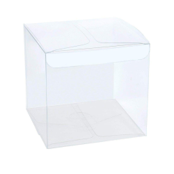  25 Scatoline quadrate cubo in PVC Trasparente 8x8x8 cm 