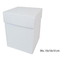 10 Scatole in Cartone con Coperchio Bianco Pieghevole Fai da Te 10x10x