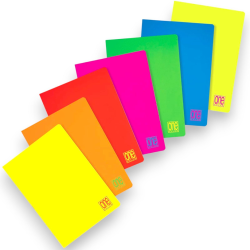 10 Maxi quaderni One Color FLUO con Jolly Page. Carta da 80gr, 80 facc