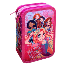 Astuccio triplo scuola Principesse Disney, 3 Zip con scomparti organiz