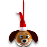 6 Palline con Cappello e Orecchie - Cani - 8 Cm