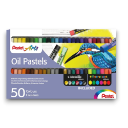 Pentel Arts Oil Pastels Metallic e Fluorescent - 50 pezzi 