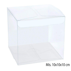 10 Scatoline quadrate cubo in PVC Trasparente 10x10x10