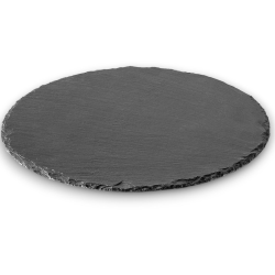 Piatto Piano Tondo Ardesia Nero Pietra Naturale 25 cm